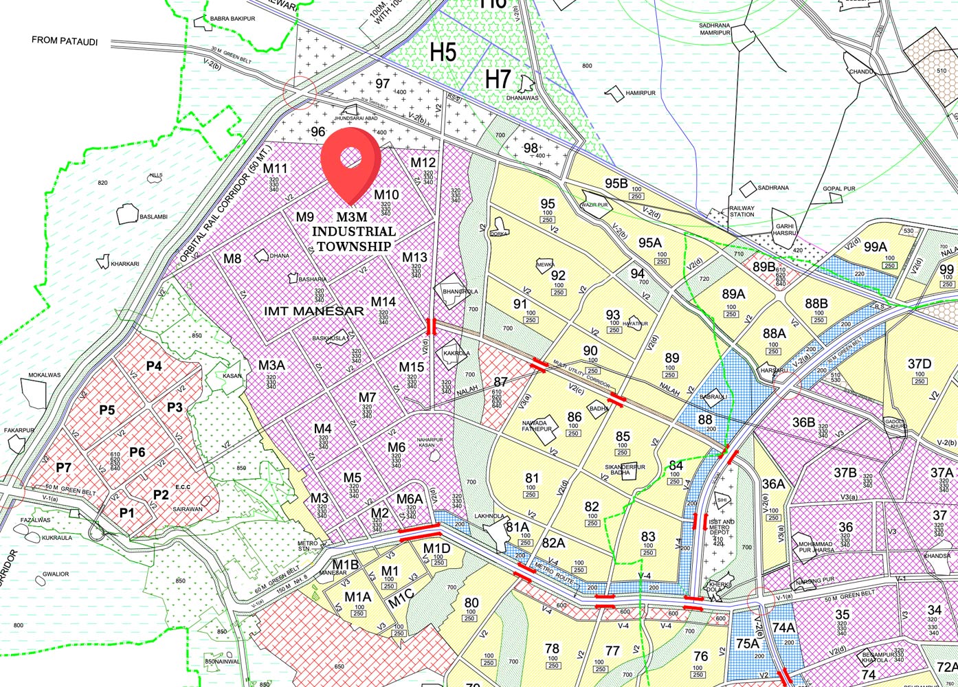 M3M GIC Location Map
